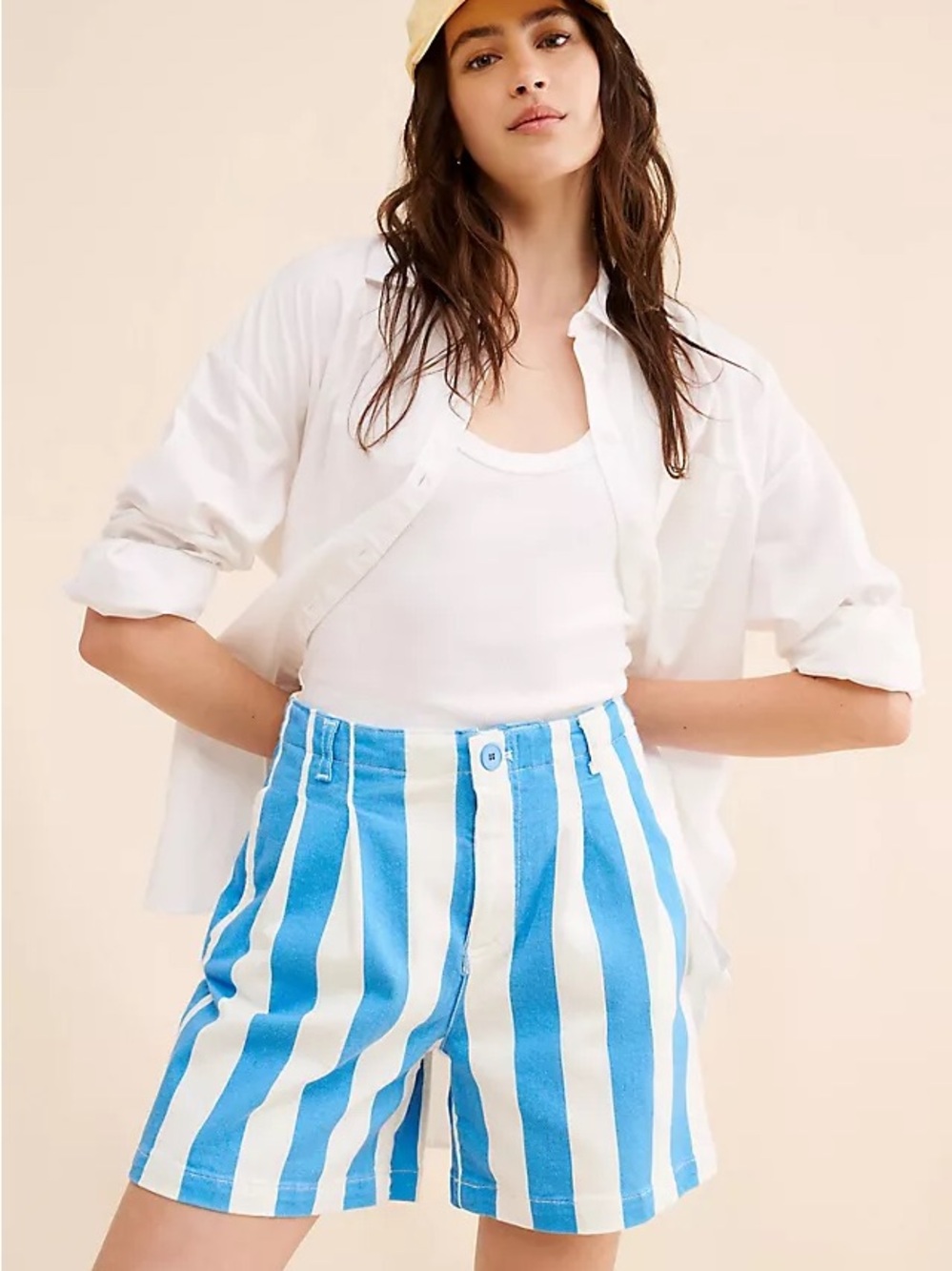 Maeve Parasol Striped Dad Shorts